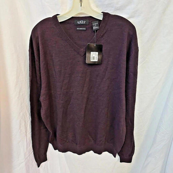 Aureus 100% Merino‎ Wool Pullover Swaeter Mens XL Preppy Academia Zinfandel - Picture 8 of 11
